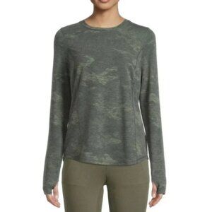 NWT Avia Performance Long Sleeve T-Shirt Women Green Camo Camouflage Sz Small